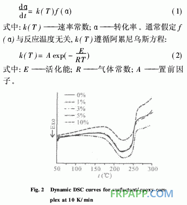 表面活性剂对环氧树脂固化反应及性能的影响